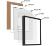 Marco con Profundidad 30x40cm - 30x40cm Negro Mod 3503 Madera con paspartu