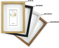 Marco con Profundidad 30x40cm - 30x40cm Negro Mod 3503 Madera con paspartu