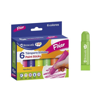 TEMPERAS SOLIDAS COLORES FLUOR 6 UDS