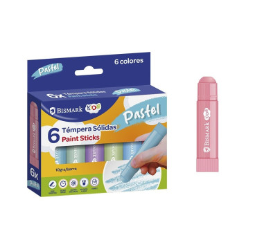 TEMPERAS SOLIDAS COLORES PASTEL 6 UDS