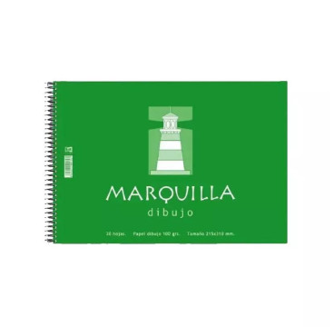 Bloc dibujo espiral 20 hojas liso Folio 100g Marquilla