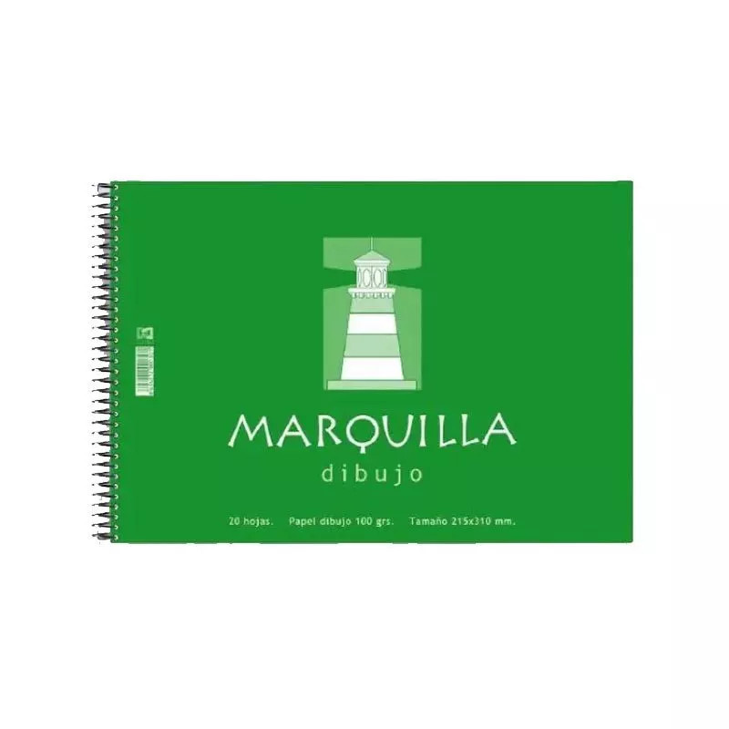 Bloc dibujo espiral 20 hojas liso Folio 100g Marquilla