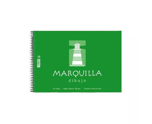 Bloc dibujo espiral 20 hojas liso Folio 100g Marquilla