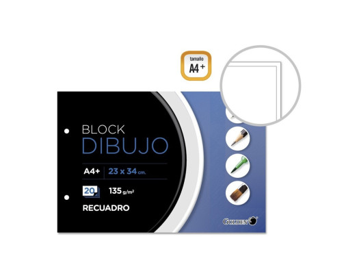 Golden Cuaderno Dibujo Encolado 20 Hojas A4+  135grs