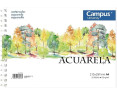 Campus University - Bloc de Dibujo A4 Papel de Acuarela con Espiral 20 Hojas 190 gramos en Blanco