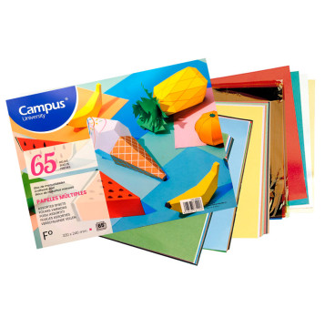 Bloc Papel Múltiple Campus College Folio 65 Hojas Colores Surtidos