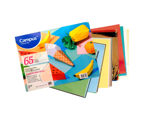 Bloc Papel Múltiple Campus College Folio 65 Hojas Colores Surtidos