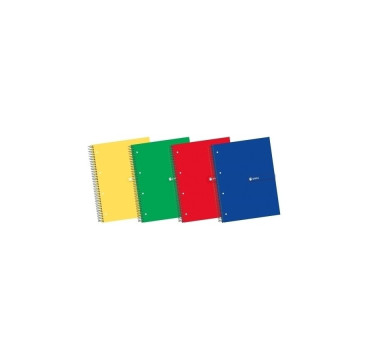Enri，cuaderno notebook, libreta escolar A4 ，5 Franjas de Colores, A4 210 x 297 mm, 160 Hojas