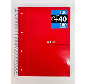Enri，cuaderno notebook, libreta escolar A4 ，5 Franjas de Colores, A4 210 x 297 mm, 160 Hojas