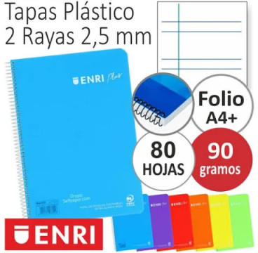 Cuaderno A4  Espiral Pauta 2,5 mm (PACK 1UDS)