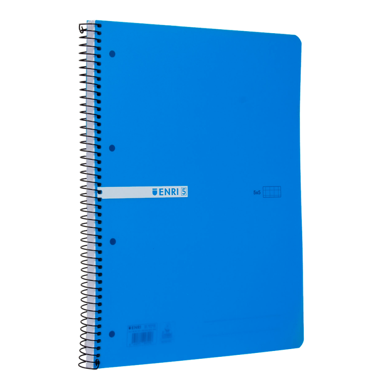 Cuaderno de plástico, cuadricula 5 x 5, 120 hojas A4