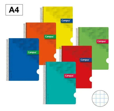CAMPUS BLOC A4 80Hoja Tapa Plastico 90GR 4x4  (pack 1 uds)