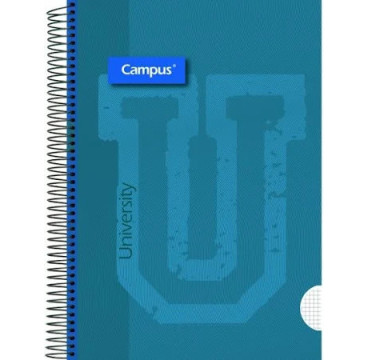 Cuaderno espiral 4x4 mm A4 Campus tapa forrada 90 Gr 80 Hj Colores Surtidos