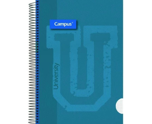 Cuaderno espiral 4x4 mm A4 Campus tapa forrada 90 Gr 80 Hj Colores Surtidos