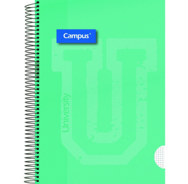 Cuaderno espiral 4x4 mm A4 Campus tapa forrada 90 Gr 80 Hj Colores Surtidos