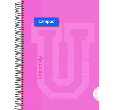 Cuaderno espiral 4x4 mm A4 Campus tapa forrada 90 Gr 80 Hj Colores Surtidos