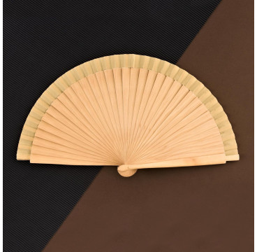 Abanicos Madera 23 CM con caja color Natural