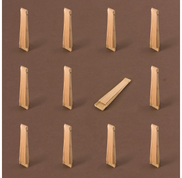 Abanicos Madera 23 CM con caja color Natural