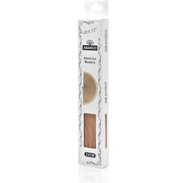 Abanicos Madera 23 CM con caja color Natural