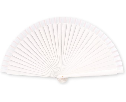 Abanico blanco liso madera 23cm