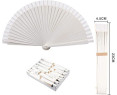 Abanico blanco liso madera 23cm