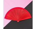 Abanico Rojo liso madera 23cm