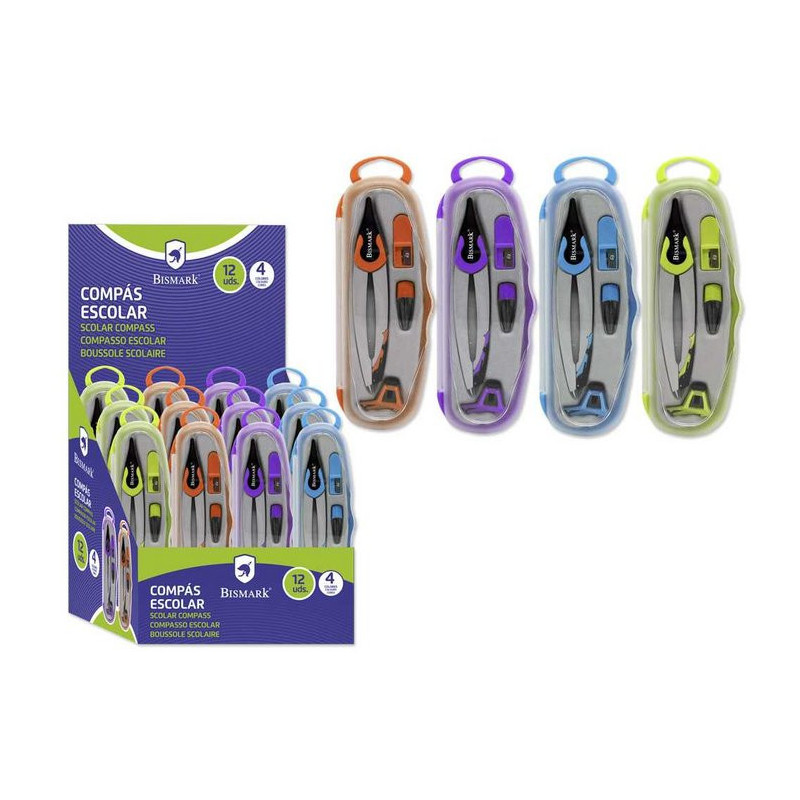 Compas fosforito 4 colores bismark fluorescente (PACK 1 UDS)