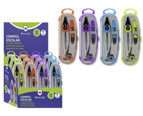 Compas fosforito 4 colores bismark fluorescente (PACK 1 UDS)