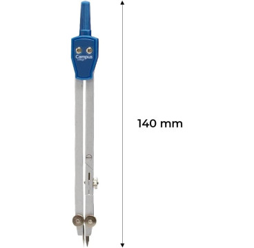 Campus College - Material Escolar - Compás Técnico-0 - Compás Escolar de Precisión con Adaptador Universal