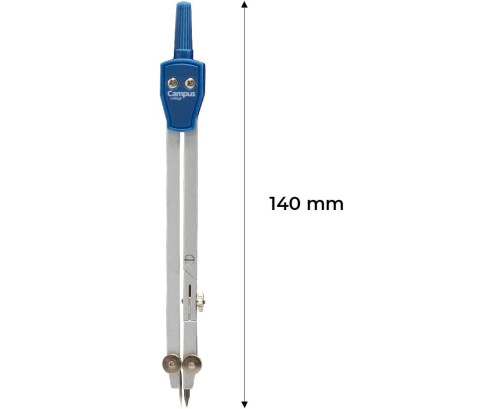 Campus College - Material Escolar - Compás Técnico-0 - Compás Escolar de Precisión con Adaptador Universal