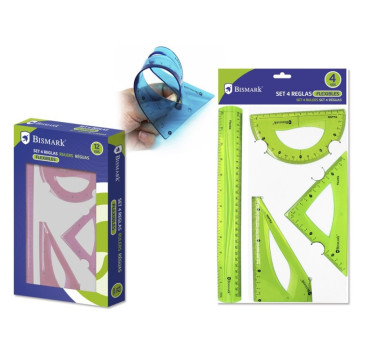 Reglas pvc flexibles set 4u.