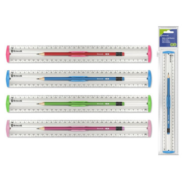 Regla metalica 30 cm c / lapicero