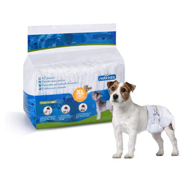 Nobleza 12x Pañales para Perros Desechables Hembra Cachorro Entrenamiento Paquete de 12,(XL)