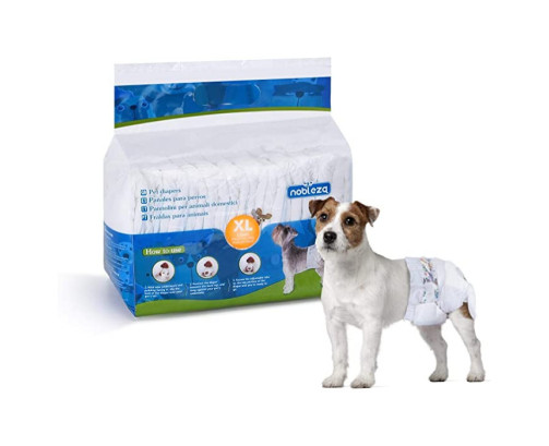 Nobleza 12x Pañales para Perros Desechables Hembra Cachorro Entrenamiento Paquete de 12,(XL)