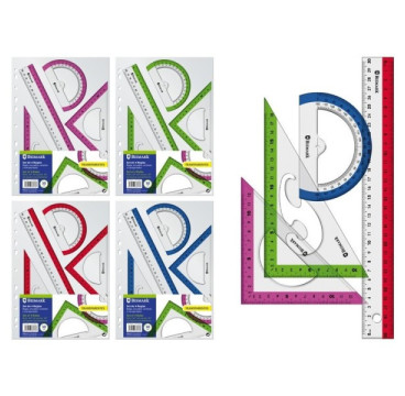 Reglas transparentes 4u. c/funda portadora multitaladro