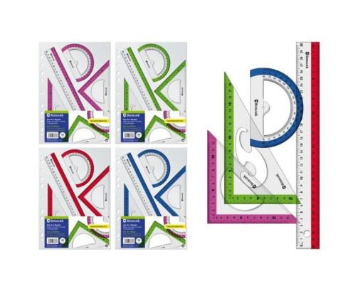 Reglas transparentes 4u. c/funda portadora multitaladro