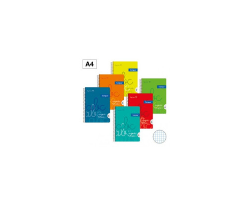 Campus - Cuadernos A4 Cuadrícula Pauta  3x3mm , Tapa Plastico, 80 Hojas