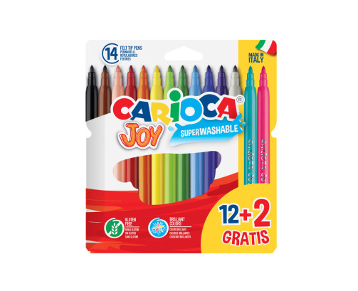 Rotulador carioca joy estuche de 12 unidades colores surtidos + 2 gratis