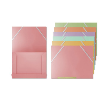Carpeta gomas y solapas pp pastel A4 (Pck 1 uds)