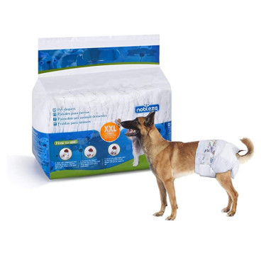 Nobleza 12x Pañales para Perros Desechables Hembra Cachorro Entrenamiento Paquete de 12, XXL