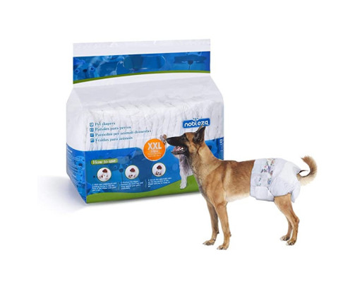 Nobleza 12x Pañales para Perros Desechables Hembra Cachorro Entrenamiento Paquete de 12, XXL