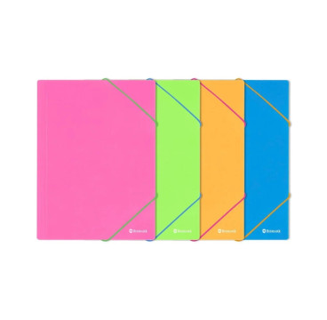CARPETA GOMAS Y SOLAPAS Plastico A4 NEON ( Pack 1 uds)