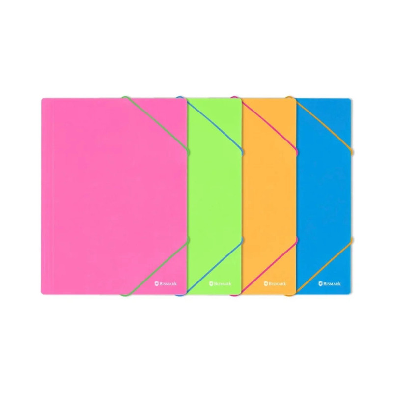 CARPETA GOMAS Y SOLAPAS Plastico A4 NEON ( Pack 1 uds)