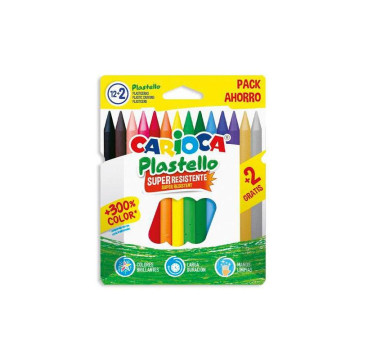 Caja 12+2 plasticera colores surtidos plastello carioca