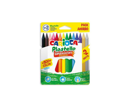 Caja 12+2 plasticera colores surtidos plastello carioca