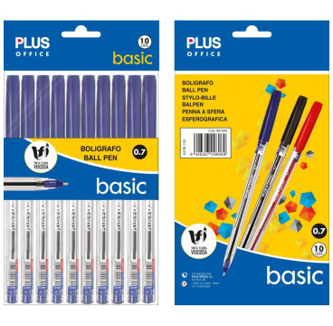 Bolígrafo Tinta Fluida Viscosa Plus Basic Azul Blíster /10 ud.