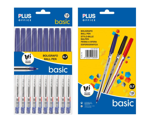 Bolígrafo Tinta Fluida Viscosa Plus Basic Azul Blíster /10 ud.