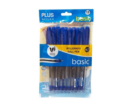 Bolígrafo Tinta Fluida Viscosa Plus Basic Azul Blíster /10 ud.