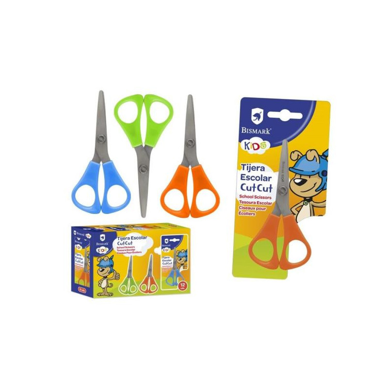 Tijera escolar bismark kids cut-cut surtida (Pack 1 uds)