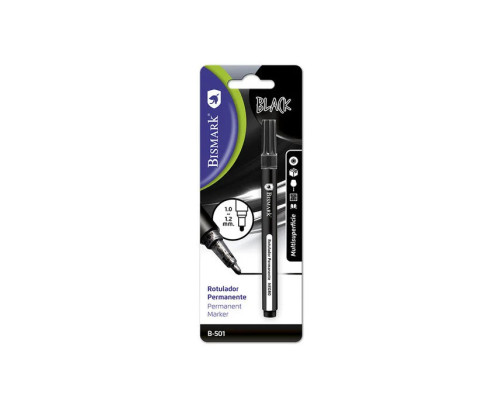 Rotulador permanente negro punta redonda 1.0-1.2MM